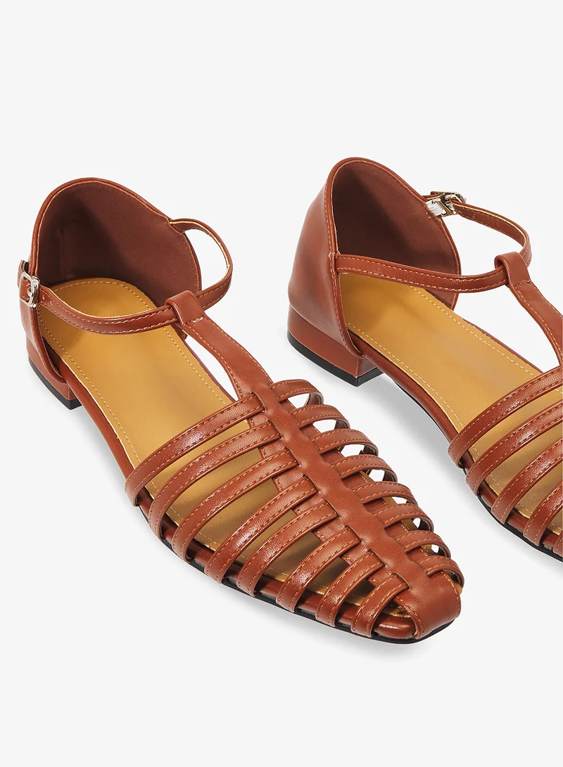 Ginger Brown Flat Gladiator Sandals for Women | Best Price UAE