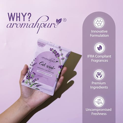 Aromahpure Gel Wink Hanging Car Perfume | Long-Lasting Gel Based Car Air Freshener | Car Accessories | Last Up to 30 Days (Pack 3, Lavender) - Image 3