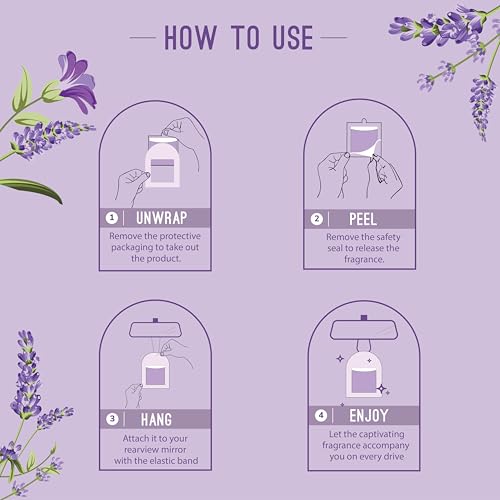 Aromahpure Gel Wink Hanging Car Perfume | Long-Lasting Gel Based Car Air Freshener | Car Accessories | Last Up to 30 Days (Pack 3, Lavender) - Image 4
