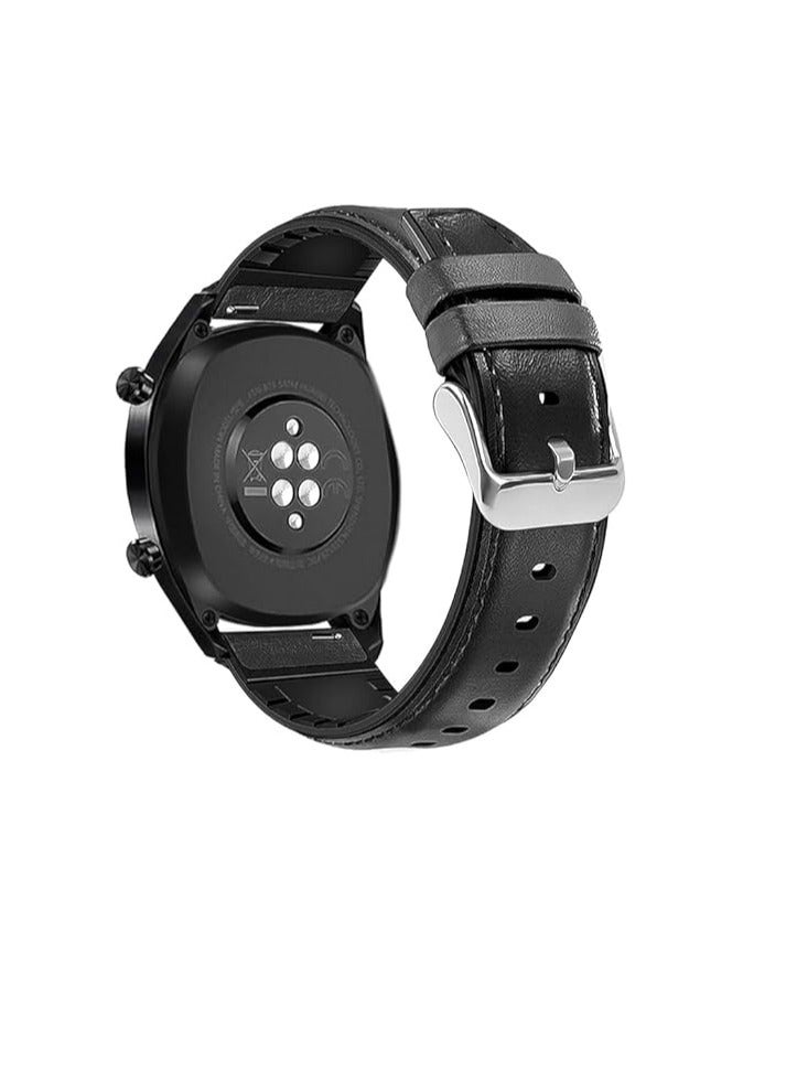 Leather Band 22MM For Samsung galaxy watch 3 45mm /watch 46mm/Gear S3/Huawei watch GT3 46MM/GT2E/GT 46mm)/GT2 Pro/GT2 46MM/honor Magic Watch2 46mm/Amazfit GTR 4 /GTR3/3pro/2/2e - Image 1