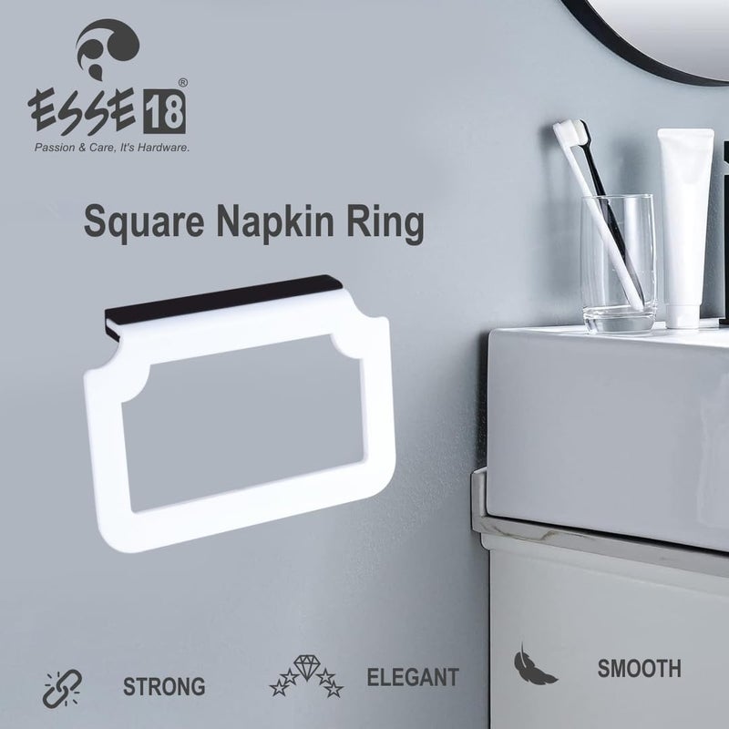 ESSE18 ESSE18 Square Napkin Ring for Kitchen Napkin Holder Bathroom Towel Bar Towel Ring Acrylic Wall Mounted Kitchen Napkin Ring Bathroom Accessories  - Image 5