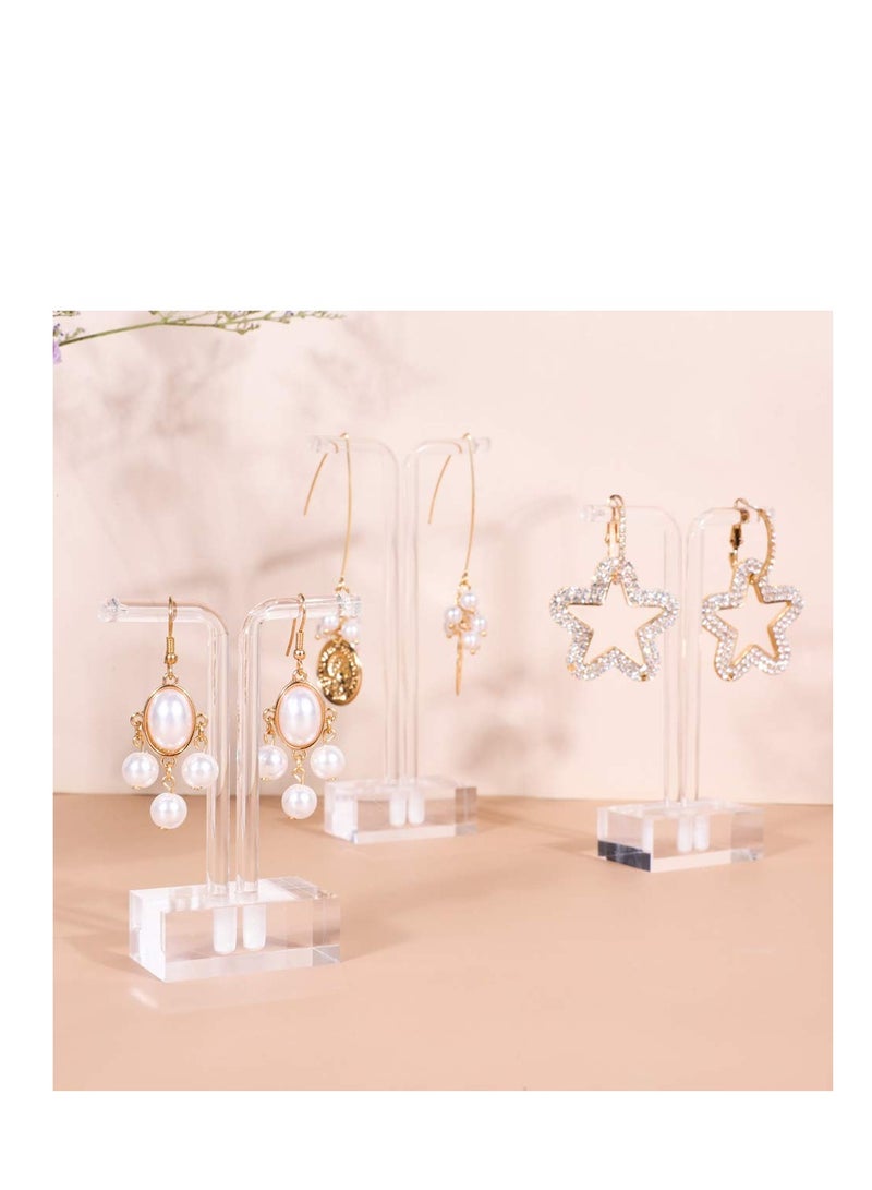 Excefore Acrylic 3pcs Earring Display Stand Clear Earring Holder Earring Display Photography Props (Acrylic Earring T Stand - 3pcs) - Image 1