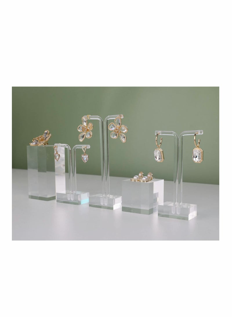 Excefore Acrylic 3pcs Earring Display Stand Clear Earring Holder Earring Display Photography Props (Acrylic Earring T Stand - 3pcs) - Image 2