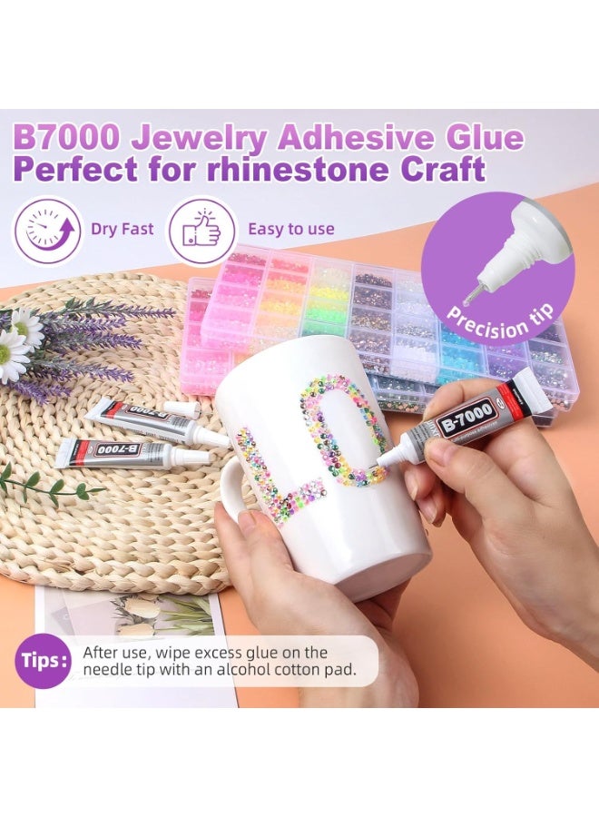 ATRJSZ Resin Jelly Rhinestones Kit for Bedazzling, 32000 Pcs 3mm Flatback Gems Kit, 32 Colors DIY Bulk Resin Gems Set with 3Pcs 10ml Glue for Crafting Nail Art Clothing Shoes Nail Embellishments - Image 3