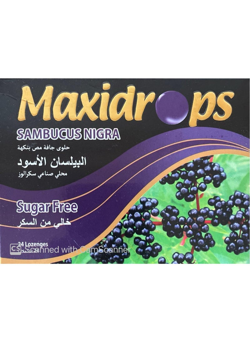 Maxidrops Sambucus Nigra  Lozenges, 24 pieces, Sugar Free