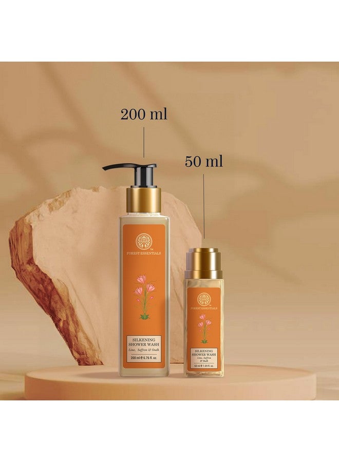 Forest Essentials Silkening Shower Wash Lime Saffron Oudh Ayurvedic Natural Body Wash For Soft & Smooth Skin Paraben Free & Sulphate Free Shower Gel - Image 5