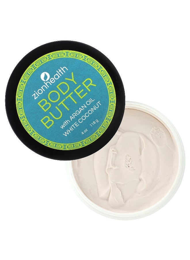 Zion Health Zion Health, Body Butter with Argan Oil, White Coconut, 4 oz (118 g)  - Image 3
