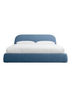 Homzmart Compressed wood, Sponge and Linen Super King Bed  115x200x200 cm - Blue  - Image 2