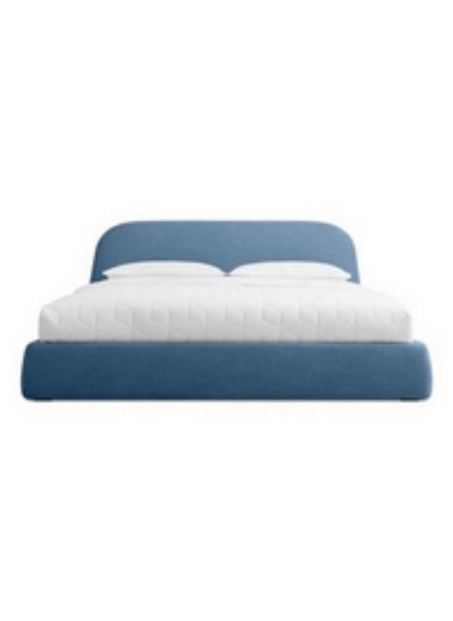 Homzmart Compressed wood, Sponge and Linen Super King Bed  115x200x200 cm - Blue  - Image 2