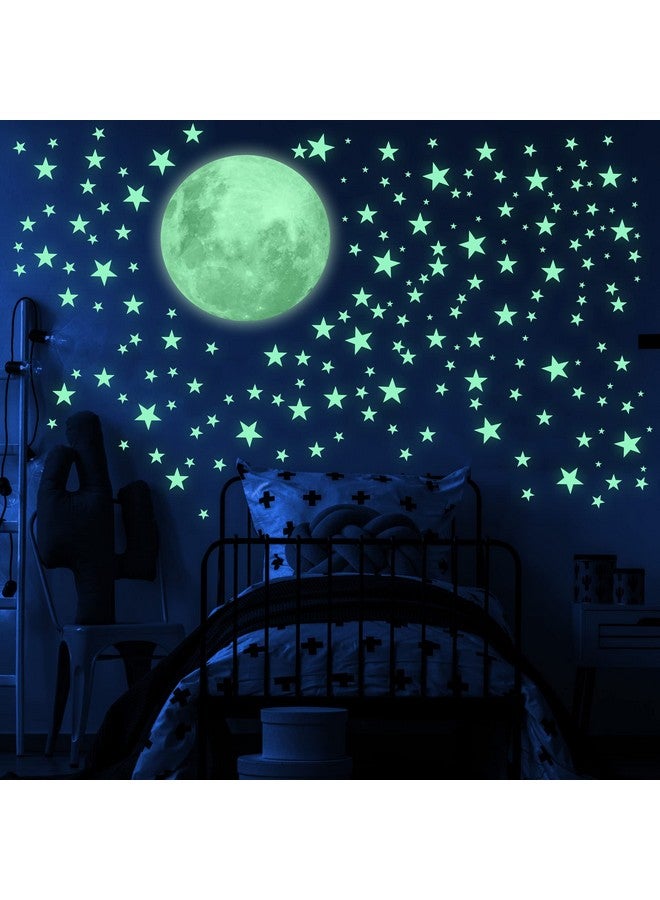 LIDERSTAR Stars for Ceiling - Glow in The Dark Stars and Moon Wall Decals for Kids Bedroom or Nursery, Luminous Star Stickers for Ceiling, Self-Adhesive Fluorescent Night Sky Decor, Gift for Boys and Girls - Image 1
