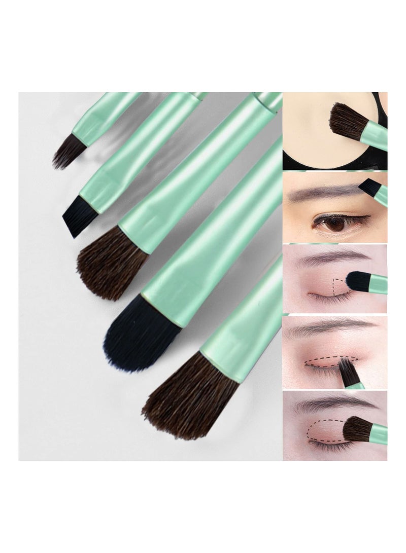 Arabest Travel Set of 5 Premium Synthetic Soft Bristle Eyeshadow Brushes (Green) - Image 3