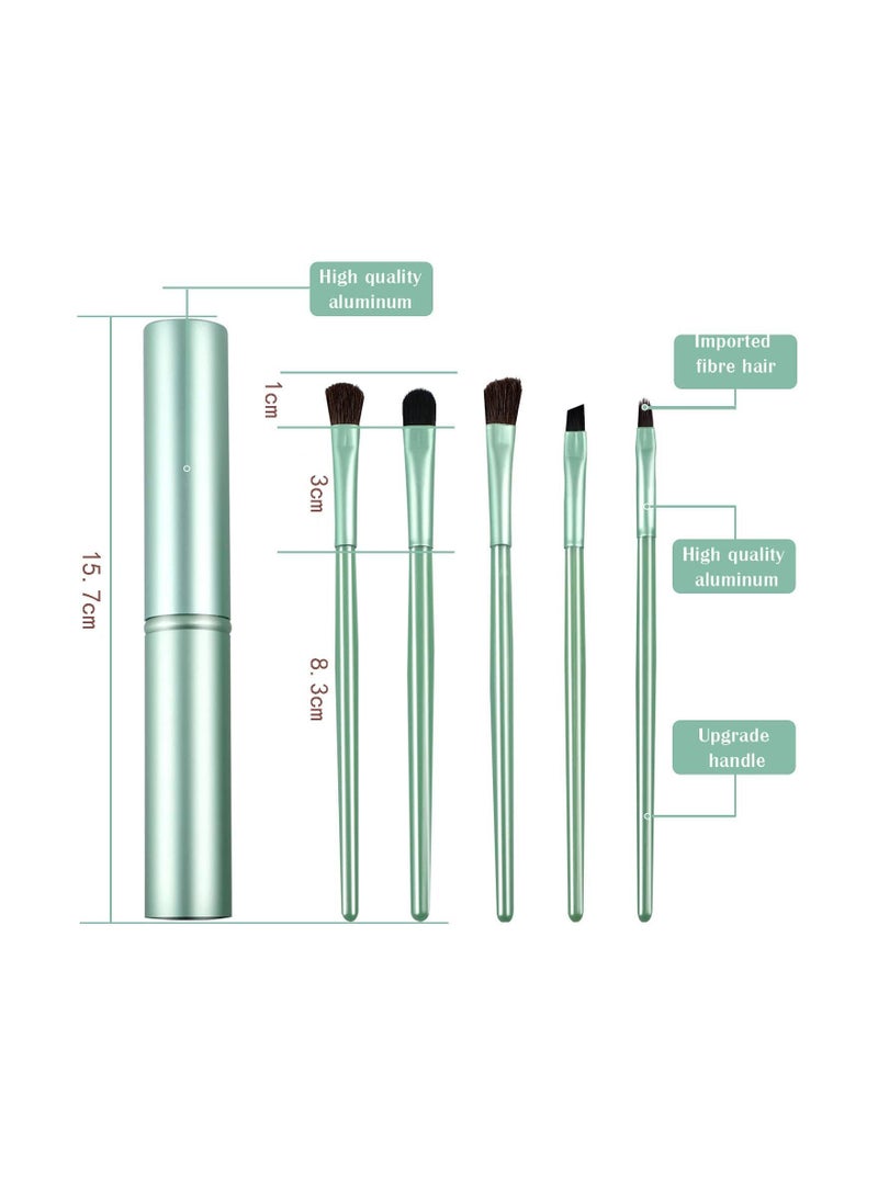 Arabest Travel Set of 5 Premium Synthetic Soft Bristle Eyeshadow Brushes (Green) - Image 4