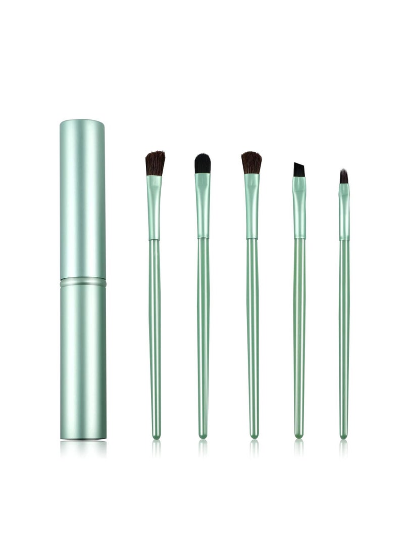 Arabest Travel Set of 5 Premium Synthetic Soft Bristle Eyeshadow Brushes (Green) - Image 1