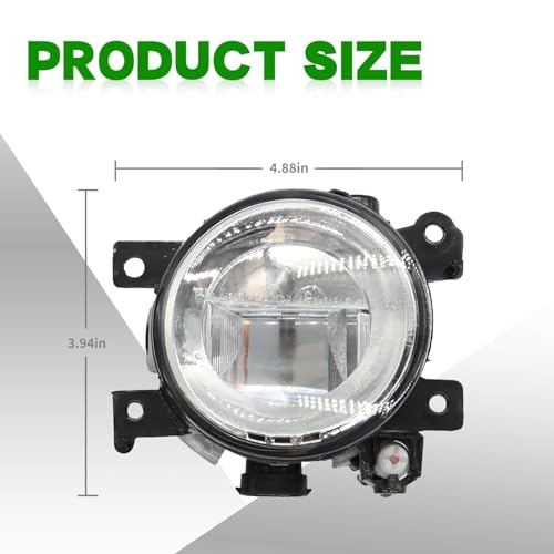 Yunnergo Pair Fog Lights Compatible with Q50 QX50 Q60 QX60 Q70L QX80 2014-2018 Left & Right Side Front Bumper Daytime Running Lamps 261554GA0A 261554GA0B IN2593108 IN2592108 - Image 3