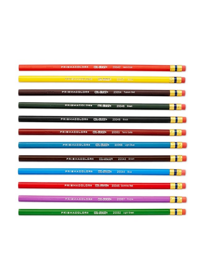 بريزما كالر أقلام تلوين قابلة للمسح من Prismacolor Col-Erase، للتلوين للكبار، عبوة من 12 قطعة  - Image 3