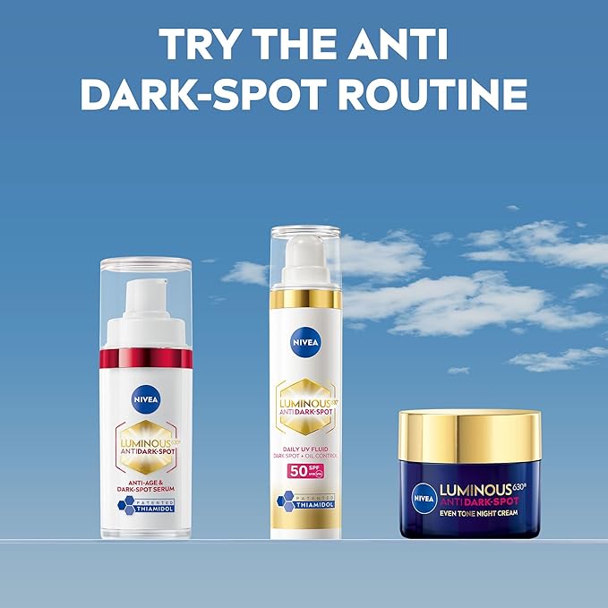 NIVEA Luminous 630 Anti DarkSpot Night Cream 50ml DarkSpot Correcting Night Face Cream Revitalises Skin Complexion with Hyaluronic Acid