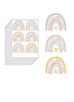 Y&D Flower Mini Rainbow Bohemian Decal, Room Decoration DIY Stickers Children's Baby PVC Wall Waterproof and Stick Mural Vinyl Kids Decor Art (6 Pieces)  - Image 1