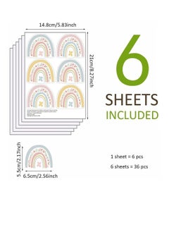 Y&D Flower Mini Rainbow Bohemian Decal, Room Decoration DIY Stickers Children's Baby PVC Wall Waterproof and Stick Mural Vinyl Kids Decor Art (6 Pieces)  - Image 5