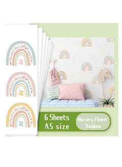 Y&D Flower Mini Rainbow Bohemian Decal, Room Decoration DIY Stickers Children's Baby PVC Wall Waterproof and Stick Mural Vinyl Kids Decor Art (6 Pieces)  - Image 2