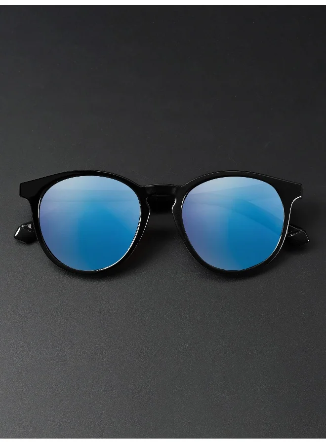 Woggles Mirrored Polarized Round Sunglasses