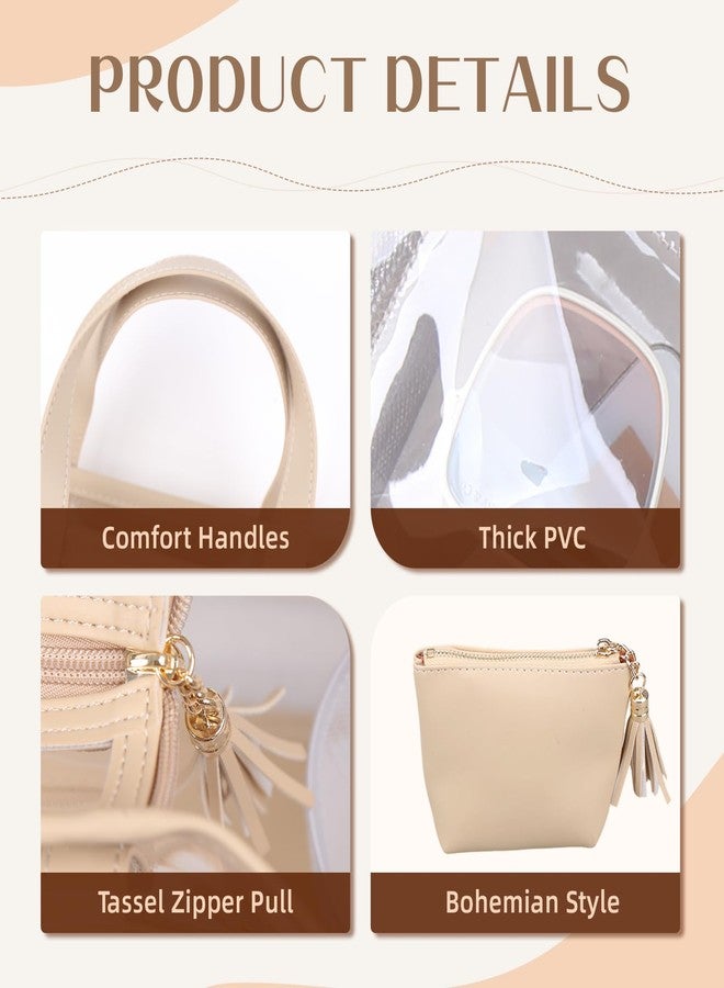 worfty Large Clear Tote Bag, Clear Purse Handbag Crossbody Bag for Women Stadium Events Approved (with Inner Pouch) - Image 4
