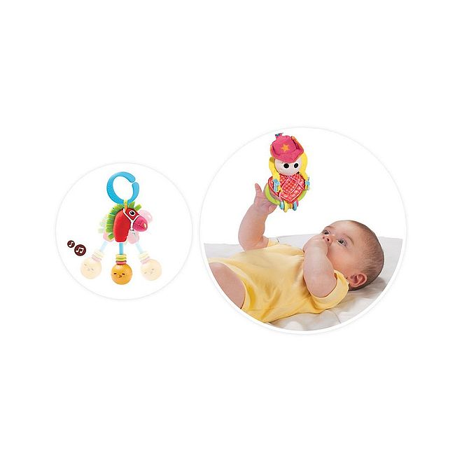 Yookidoo Giddy Up Gal Play Set - Musical Rattle for Babies, Motion-Activated Sounds, Easy Grip, 0+ Months, 2-Piece Set - Image 3