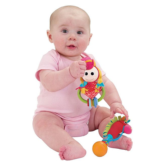 Yookidoo Giddy Up Gal Play Set - Musical Rattle for Babies, Motion-Activated Sounds, Easy Grip, 0+ Months, 2-Piece Set - Image 1