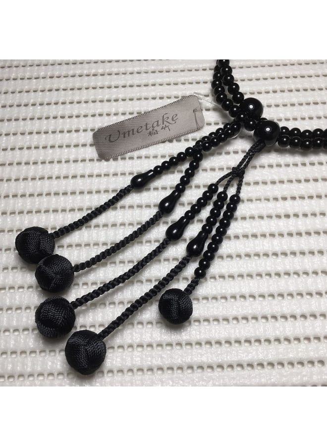 Buddhist Prayer Beads 33cm Nichiren juzu Black Acrylic Beads and Black Woven Balls Buddha Rosary Nenju Pouch Free of Charge  - Image 4