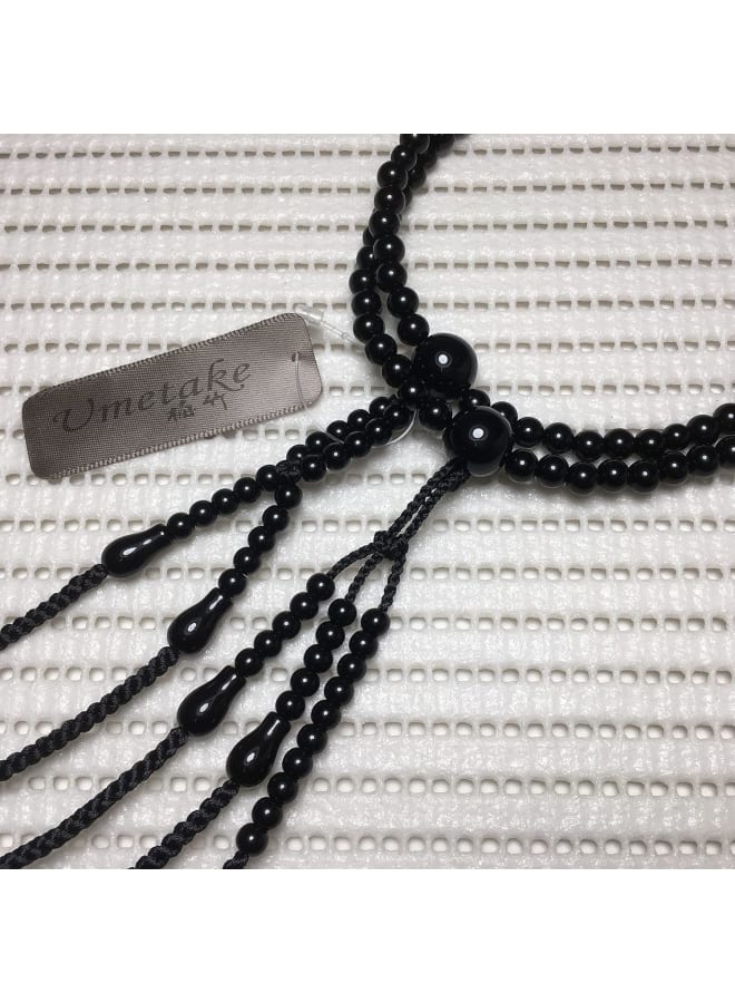 Buddhist Prayer Beads 33cm Nichiren juzu Black Acrylic Beads and Black Woven Balls Buddha Rosary Nenju Pouch Free of Charge  - Image 2