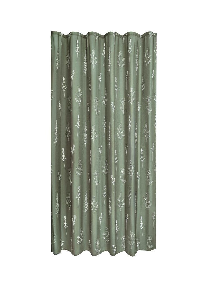 إنترديزاين ستارة دش من البوليستر بنقشة زهور من iDesign - ١٢ فتحة أزرار معززة - ٧٢ بوصة × ٧٢ بوصة - أخضر - Image 1