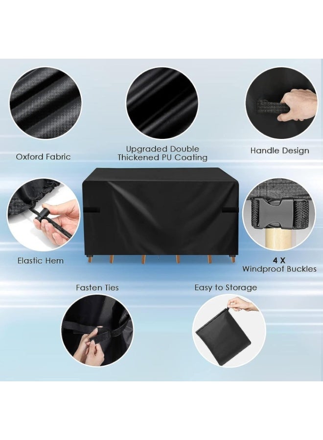 Meetion Patio Furniture Cover 180x120cm, Garden Furniture Set Cover Waterproof, Outdoor Table and Chair Set Covers, Heavy Duty Oxford Fabric Furniture Covers Dust Proof Anti-UV - Image 3