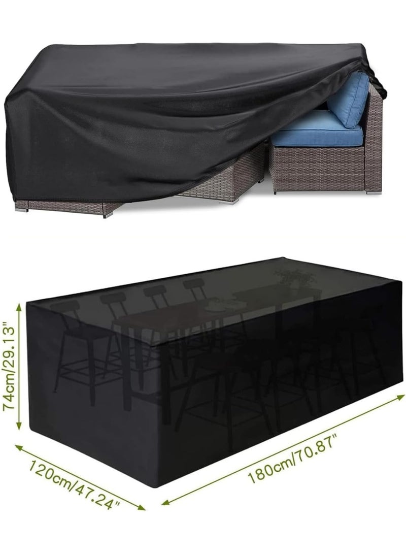 Meetion Patio Furniture Cover 180x120cm, Garden Furniture Set Cover Waterproof, Outdoor Table and Chair Set Covers, Heavy Duty Oxford Fabric Furniture Covers Dust Proof Anti-UV - Image 5