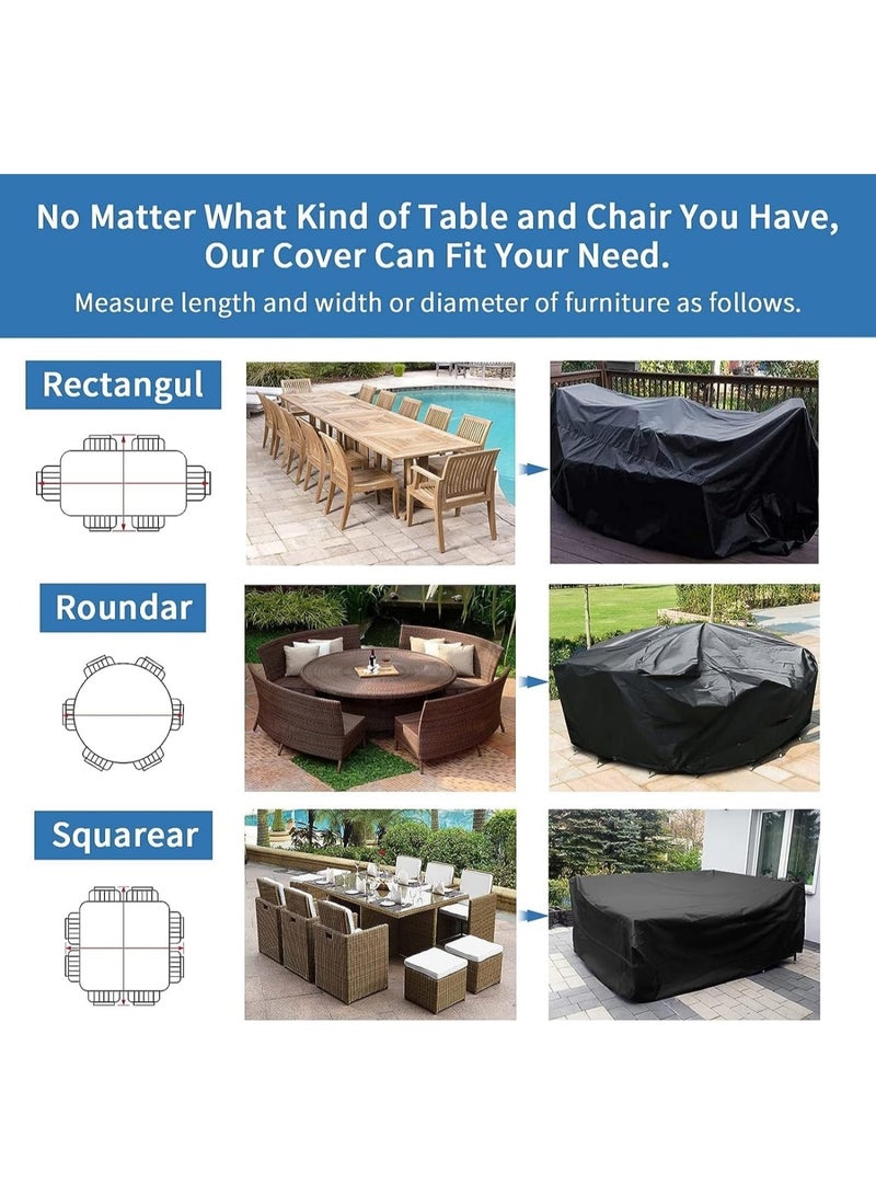 Meetion Patio Furniture Cover 180x120cm, Garden Furniture Set Cover Waterproof, Outdoor Table and Chair Set Covers, Heavy Duty Oxford Fabric Furniture Covers Dust Proof Anti-UV - Image 4