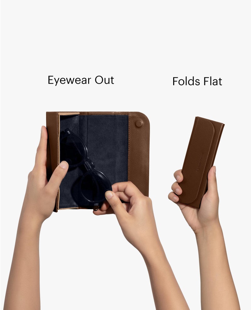 DailyObjects Leather Foldaway Slim Eyewear/Sunglass Case - A Classic and Protective Companion for Your Sunglasses - Image 3