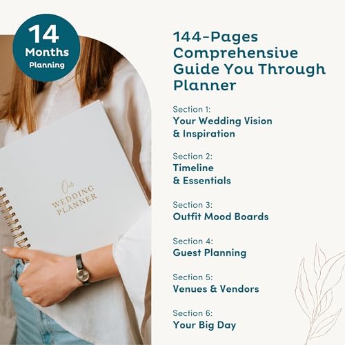 Nook Theory Premium Linen Wedding Planner Book and Organizer – Comprehensive Keepsake & Countdown Binder, Perfect Engagement Gift for Couples and Brides (Cream) - Image 4