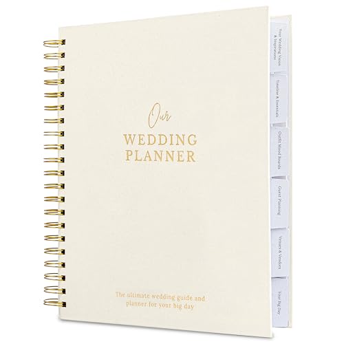 Nook Theory Premium Linen Wedding Planner Book and Organizer – Comprehensive Keepsake & Countdown Binder, Perfect Engagement Gift for Couples and Brides (Cream) - Image 1
