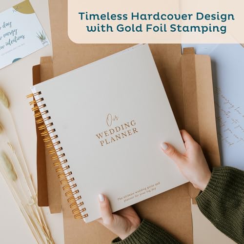 Nook Theory Premium Linen Wedding Planner Book and Organizer – Comprehensive Keepsake & Countdown Binder, Perfect Engagement Gift for Couples and Brides (Cream) - Image 2