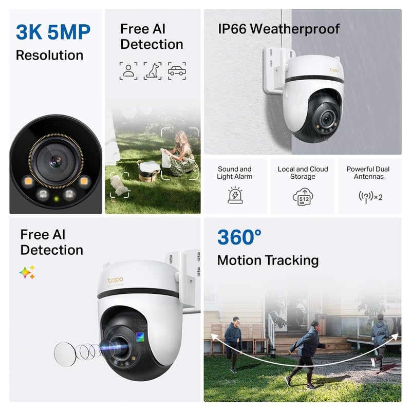 Tapo C530WS 3K 5MP Pan/Tilt Outdoor Security Camera CCTV Camera - Image 2