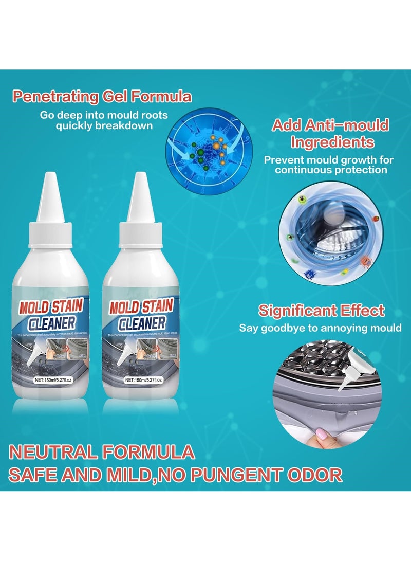 SYOSI 2 Pcs Mold Remover Gel, Household Mold and Mildew Cleaner for Washing Machine/Fridge/Kitchen Sink/Bathroom, 150ml Large Capacity Mold Remover Gel for Tile/Wall - Image 2