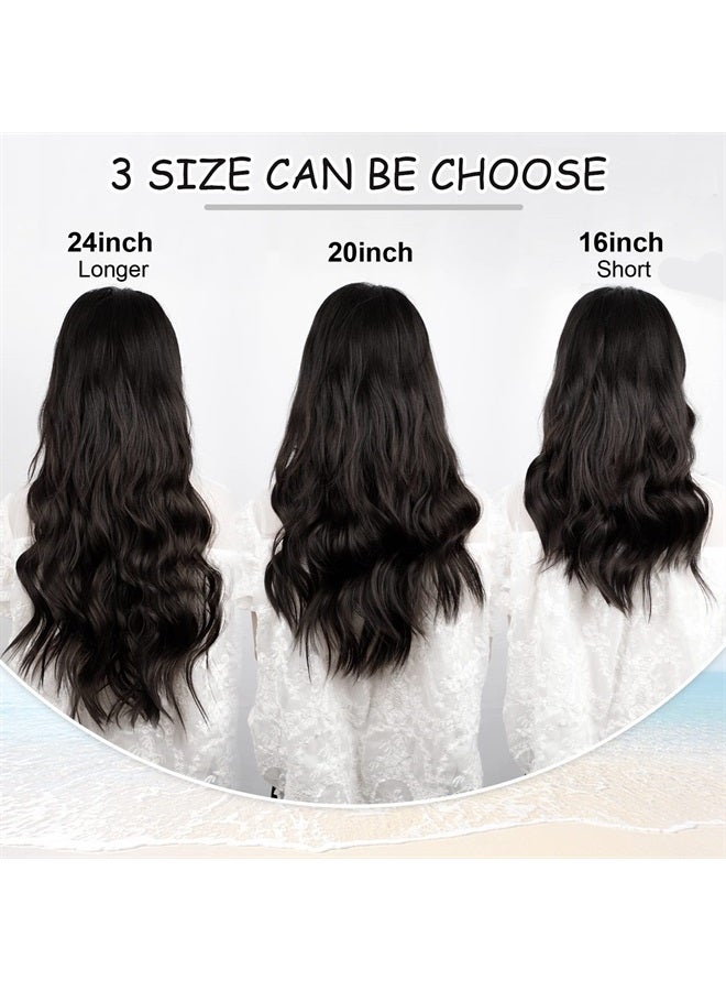 Vigorous Black Hair Extension for Women Natural Synthetic Clip in Hair Extensions 4PCS Thick Hairpieces Double Weft - Image 5