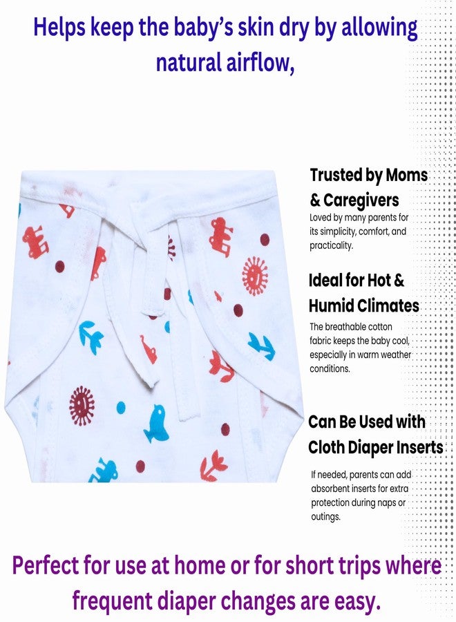 DON CARE Cotton Nappies for Newborn Baby 0-6 Months Soft Washable Reusable U-Shaped Langots Cloth Diapers for Babies Unisex Pack of 10 - Image 5