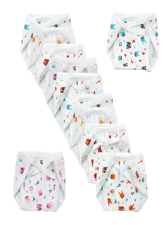 DON CARE Cotton Nappies for Newborn Baby 0-6 Months Soft Washable Reusable U-Shaped Langots Cloth Diapers for Babies Unisex Pack of 10 - Image 1