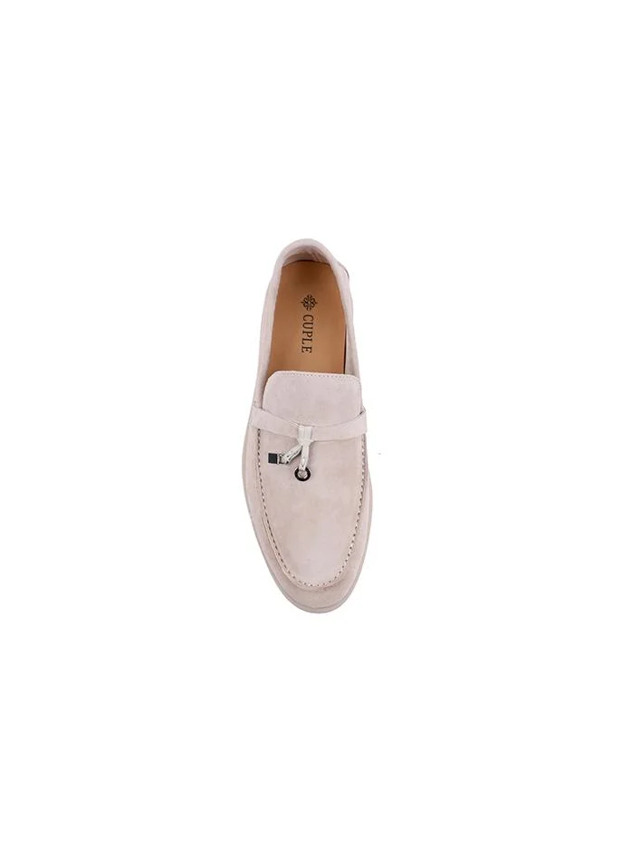 Cuple Cream Women's Suede Leather Flat Shoes Cuple for Women | Best Price UAE