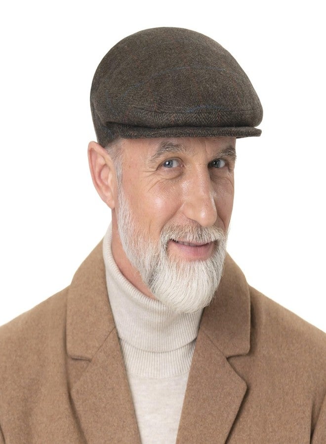 Lipodo Flat Cap with Checked Pattern Women/Men Olive 6 7/8 - Image 3