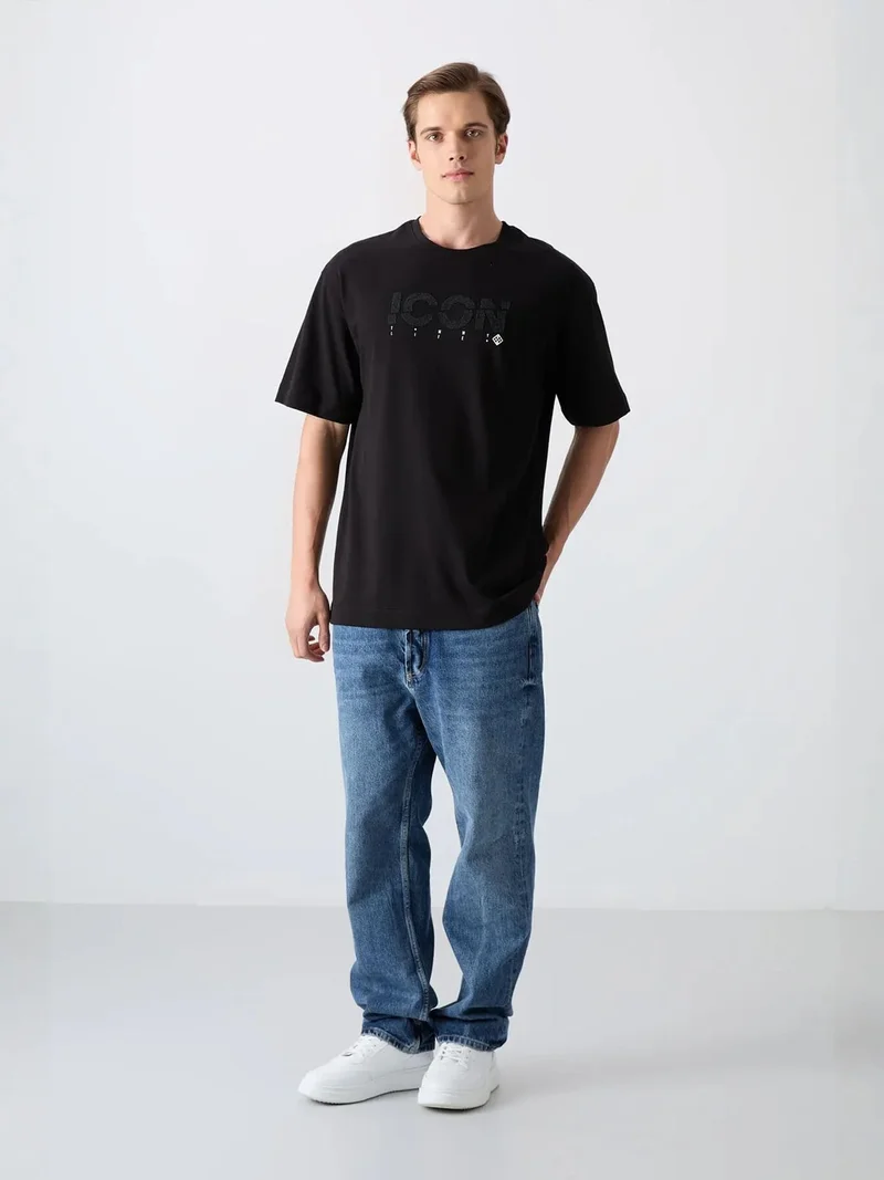 تومي لايف TOMMY Oversized Logo Print Crew Neck T-Shirt