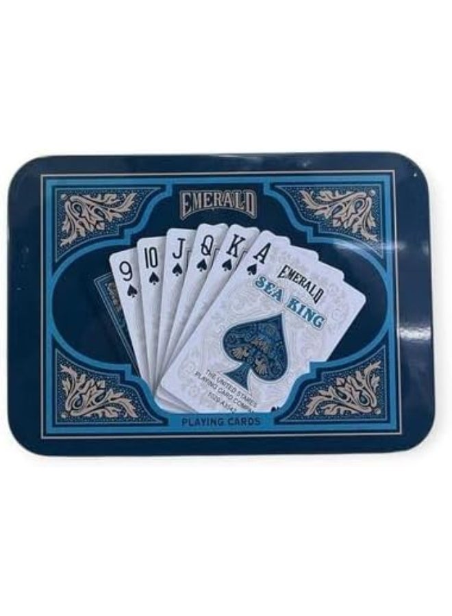 Premium Plastic Deck Deck, Vintage Design, Metal Tin, 2 Reams - Image 3