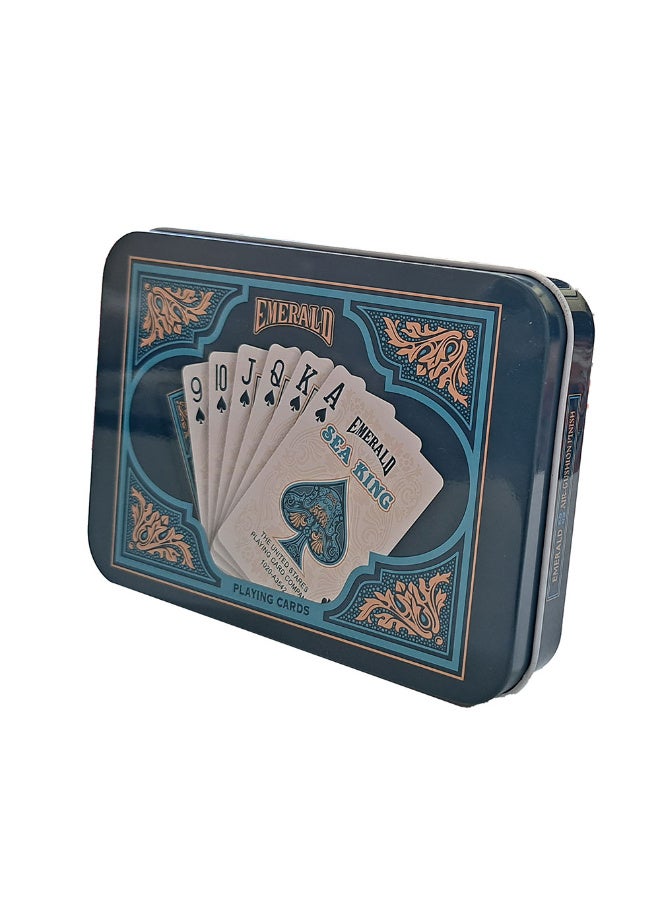 Premium Plastic Deck Deck, Vintage Design, Metal Tin, 2 Reams - Image 4
