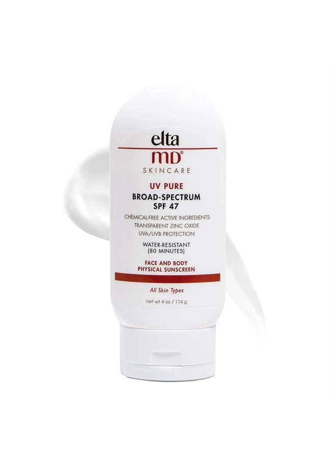 EltaMD UV Pure Kids Sunscreen Lotion, SPF 47 Kids Mineral Sunscreen and Body Sunscreen, Zinc Oxide and Titanium Dioxide Formula, Broad Spectrum Coverage, Water Resistant, 4.0 Oz Tube