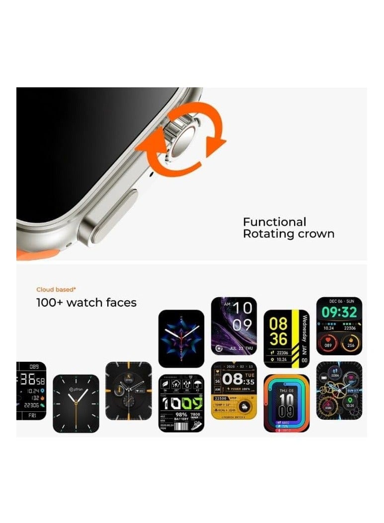 T10 Ultra Smart Watch Larger Display Waterproof, Video Controlling Assistant Wireless Fast Charging, Bigger Display Ultra smart watch - Image 4