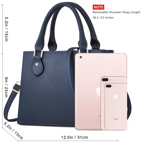 CHICAROUSAL Purses and Handbags for Women Leather Crossbody Bags Women's Tote Shoulder Bag (XK Navy Blue) - Image 5
